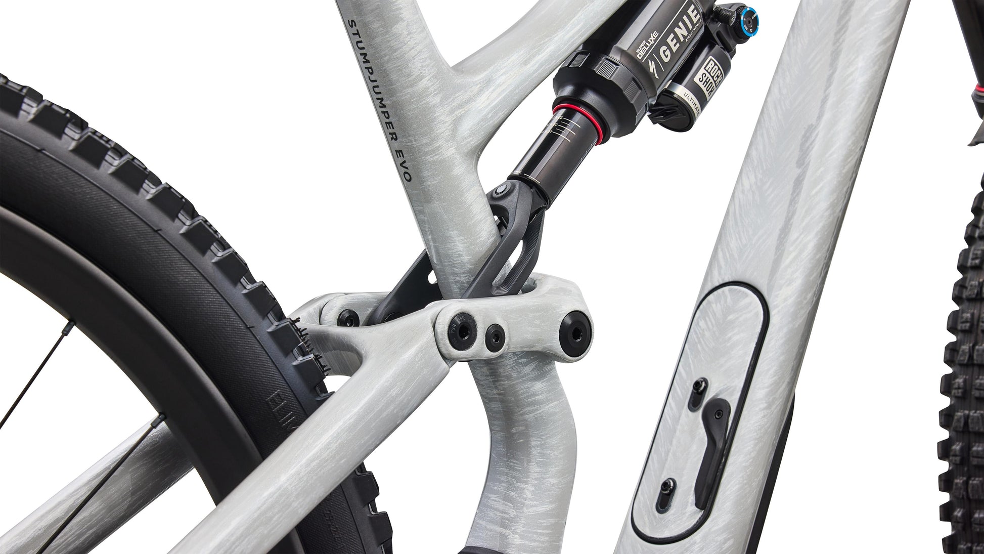 2027 Specialized S-Works Stumpjumper 15 EVO - Gloss Metallic White Silver / Smoke Liquid Metal
