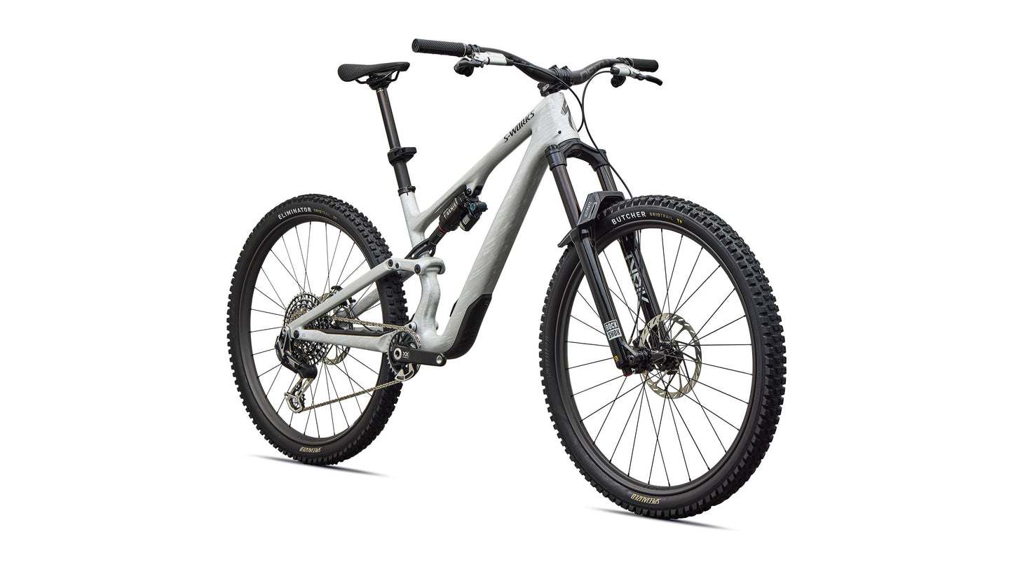 2027 Specialized S-Works Stumpjumper 15 EVO - Gloss Metallic White Silver / Smoke Liquid Metal