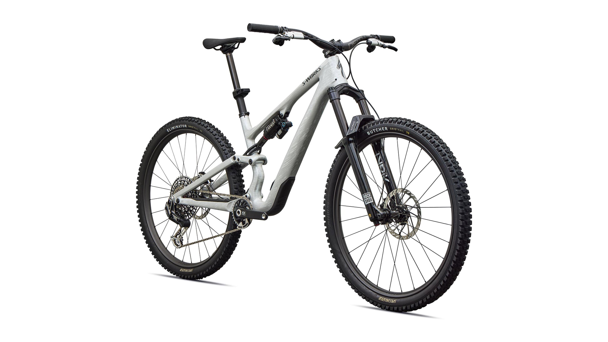2027 Specialized S-Works Stumpjumper 15 EVO - Gloss Metallic White Silver / Smoke Liquid Metal