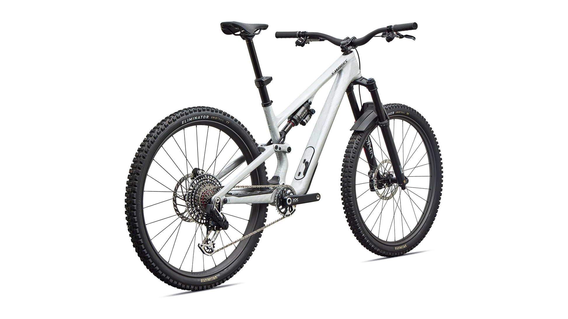 2027 Specialized S-Works Stumpjumper 15 EVO - Gloss Metallic White Silver / Smoke Liquid Metal