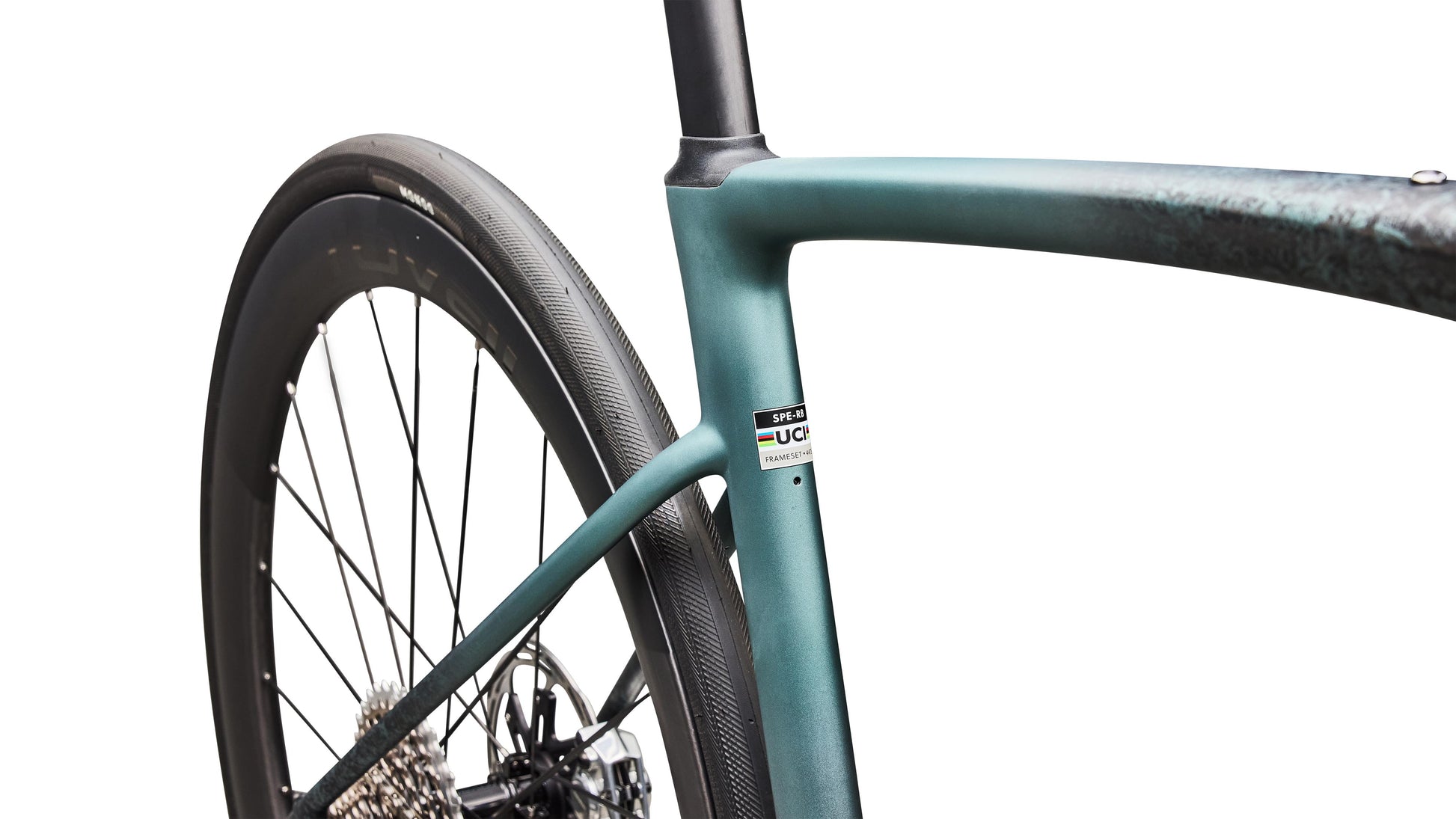 2026 Specialized S-Works Roubaix SL8 – SRAM RED AXS - Satin Carbon / Fjord Metallic Dust Dry Impasto + Fade / Gloss Premium Fjord Metallic