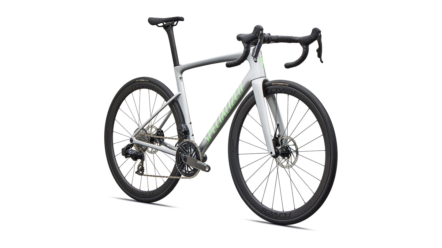 2027 Specialized Tarmac SL9 Expert - SRAM Force AXS - Gloss Silver Dust / Powder Lime