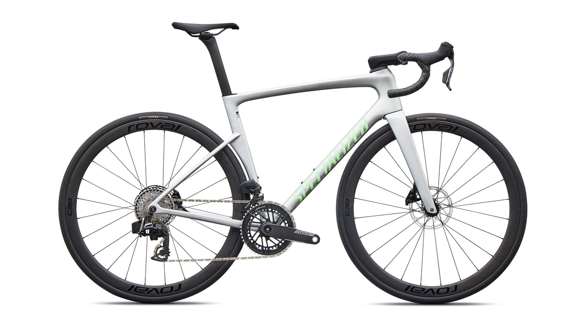 2027 Specialized Tarmac SL9 Expert - SRAM Force AXS - Gloss Silver Dust / Powder Lime