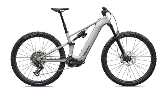 2027 Specialized S-Works Turbo Levo R - Gloss Dolomite / Viavi Silver Green Pearl / Oak Green Metallic