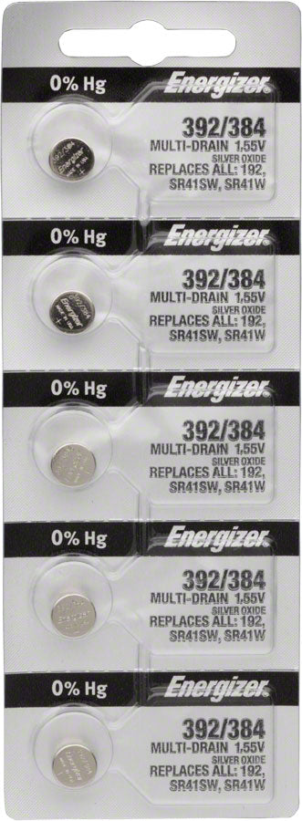 Energizer 392/384 Silver Oxide Multi-Drain Battery 1.55v Card of 5