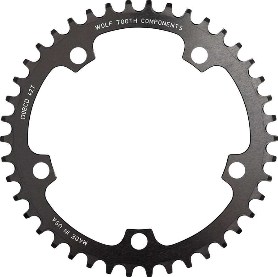 Wolf Tooth 44t 130bcd Drop-Stop Chainring, Black