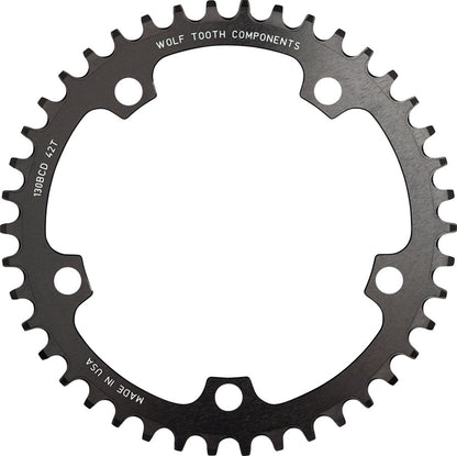 Wolf Tooth Drop-Stop Chainring: 46T X 130 BCD, Black