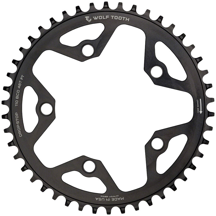 Wolf Tooth 110 Bcd Cx Road Gravel Chainring 12S Dropstop 42T Blk - Black