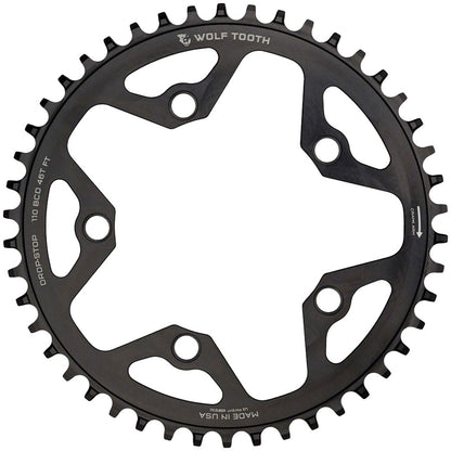 Wolf Tooth 110 Bcd Cx Road Gravel Chainring 12S Dropstop 42T Blk - Black