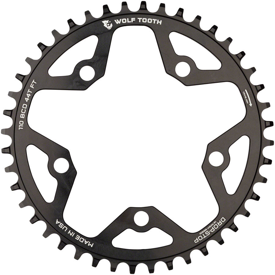 Wolf Tooth 110 Bcd Cx Road Gravel Chainring 12S Dropstop 42T Blk - Black