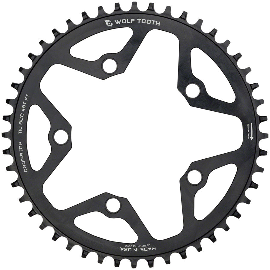 Wolf Tooth 110 BCD Cyclocross/Road Chainring - 48t, 110 BCD Blk
