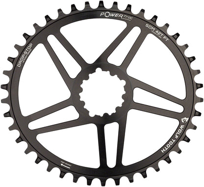 WOLF TOOTH ELLIPTICAL DIRECT MOUNT CHAINRING - 42T SRAM DIRECT MOUNT 6MM OFFSET DROP-STOP FLATTOP COMPATIBLE BLACK