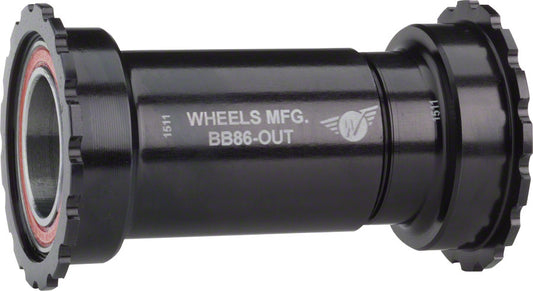 Wmfg Thread Together Bb86 92 Shimano Bottom Bracket W Angular Contact Bearings Blk Threaded Cups - Black