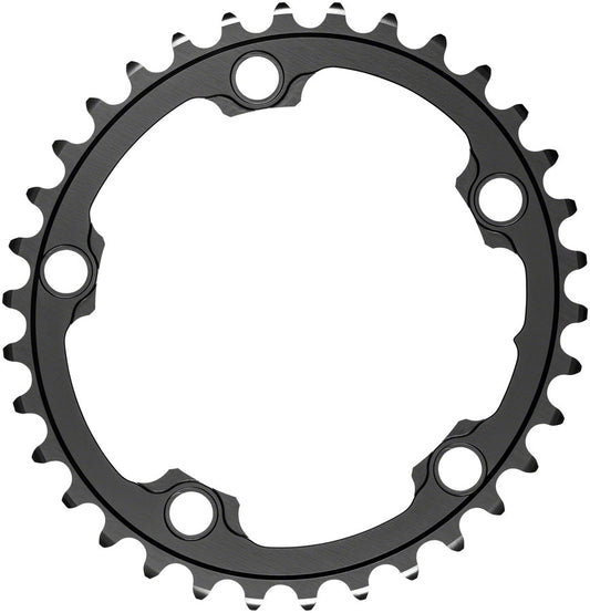 Absoluteblack Silver Series Oval 110 Bcd 5 Bolt Chainring - Black / Silver