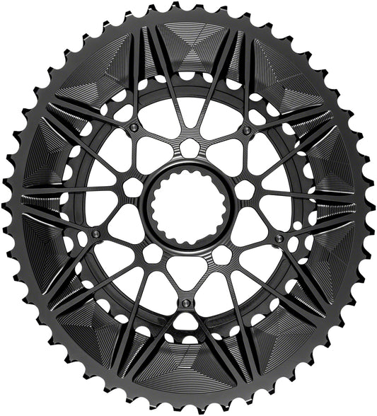 Absoluteblack Spidering Oval Direct Mount 2X Chainring Set For Cannondale - Black