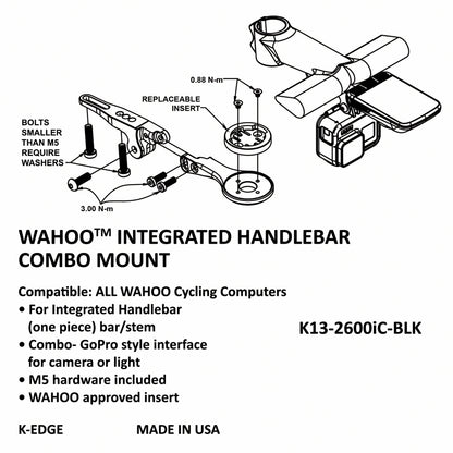 K-Edge Wahoo Integrated Handlebar System Combo Mount