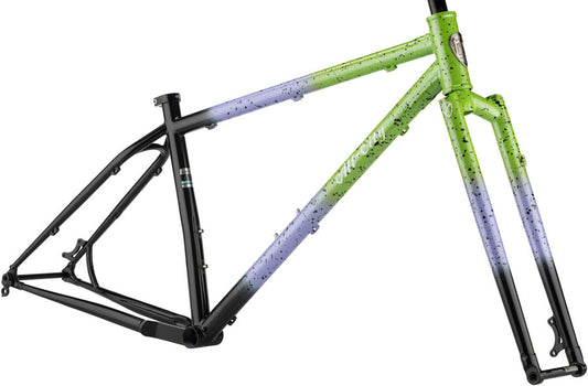 All-City Electric Queen Frameset - Blue/Lime w/Splatter