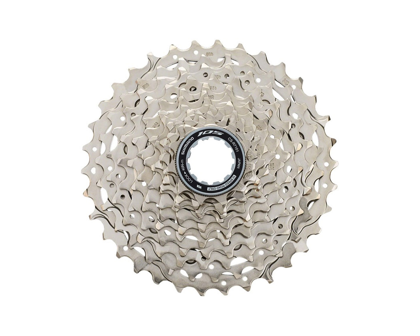 SHIMANO 105 CS-R7101-12 CASSETTE - 12-SPEED, 11-34T, HG L2, SILVER