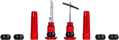 MUC-OFF STEALTH TUBELESS PUNCTURE PLUGS TIRE REPAIR KIT - BAR-END MOUNT RED PAIR