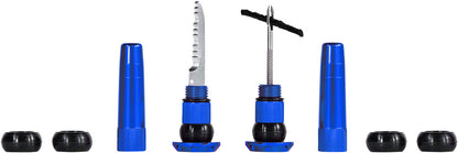 MUC-OFF STEALTH TUBELESS PUNCTURE PLUGS TIRE REPAIR KIT - BAR-END MOUNT BLUE PAIR