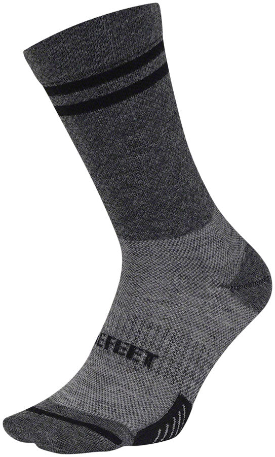 DeFeet Cyclismo Wool Blend Socks 6" GravelGry/Blk SM