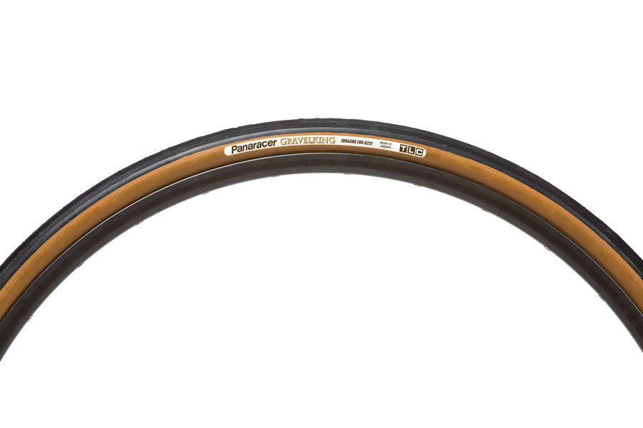 PANARACER GRAVELKING SLICK TIRE - 700 X 38, TUBELESS, FOLDING, BLACK/BROWN