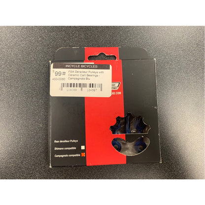 FSA Derailleur Pulleys Full Ceramic + Ceramic Bearings Campagnolo Blu