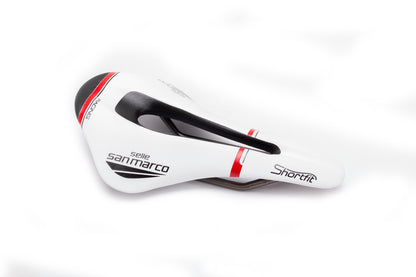 Selle San Marco Shortfit OF Racing Saddle Wide Wht/Blk/Red