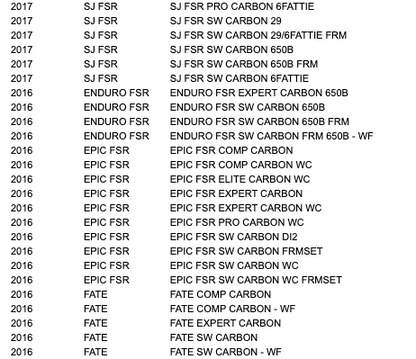 Specialized MY14 Epic S-Works/Marathon/Expert/Comp Carbon Headset