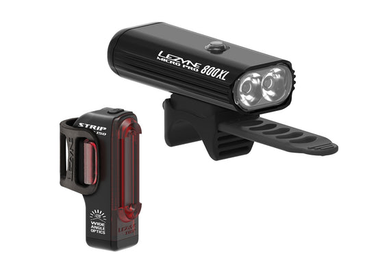 Lezyne Micro Drive Pro 800XL / Strip Pair - Black/Black