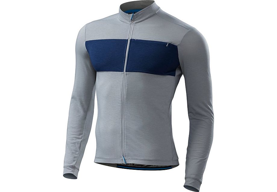 Specialized RBX Drirelease Merino Jersey LS Lt Gry/Nvy Hthr MD