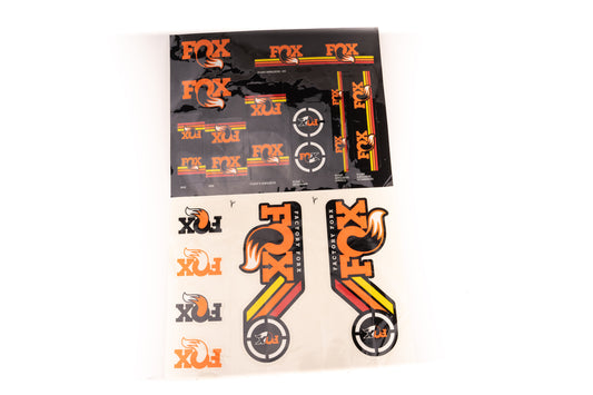 Fox Decal AM Heritage Fork and Shock Kit Org Rainbow