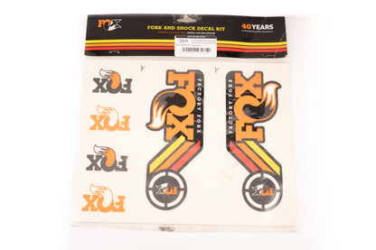 Fox Decal AM Heritage Fork and Shock Kit Org Rainbow
