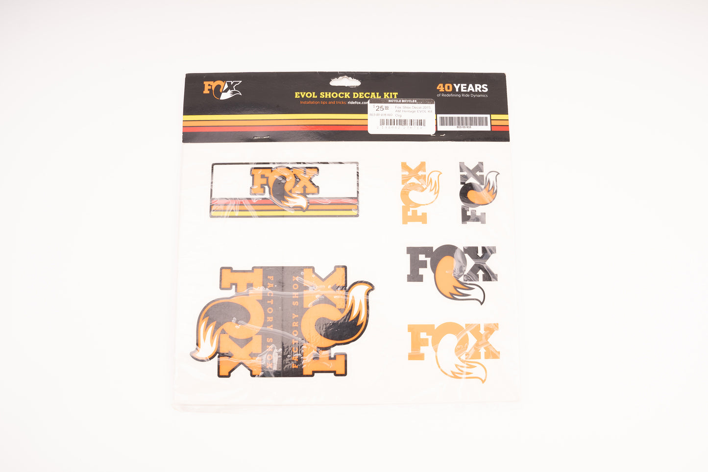 Fox Shox Decal 2015 AM Heritage EVOL Kit Org
