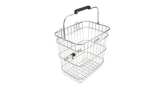 Electra Basket  Stainless Wire Pannier Polished Silver Rear