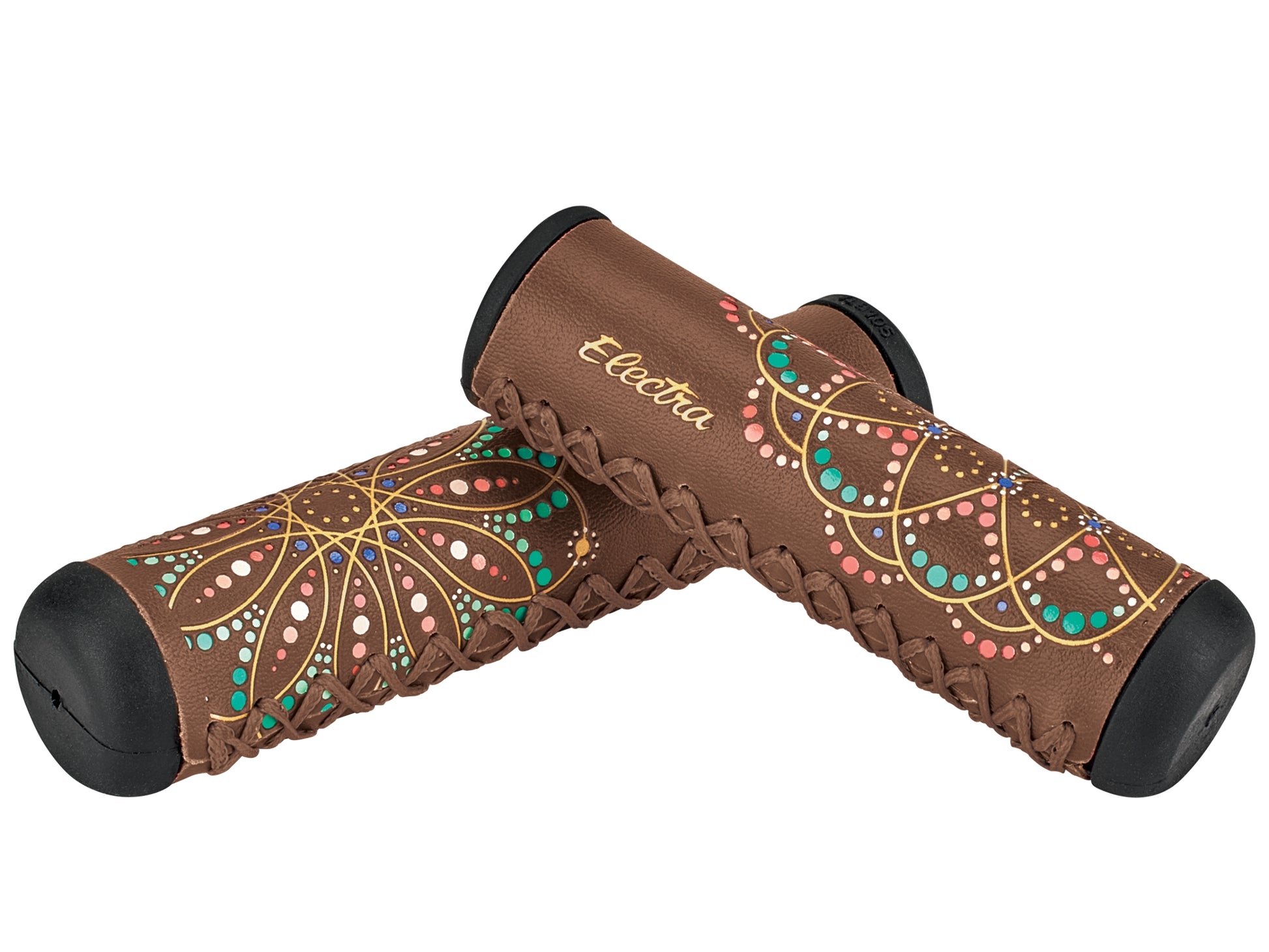 electra bicycle grips Electra Mandala Grip Long/Short Vintage Brn – Incycle Bicycles