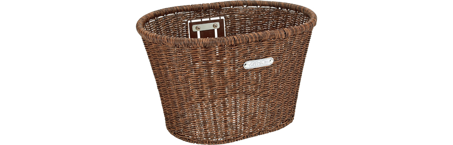 BASKET ELECTRA PLASTIC WOVEN DARK BROWN