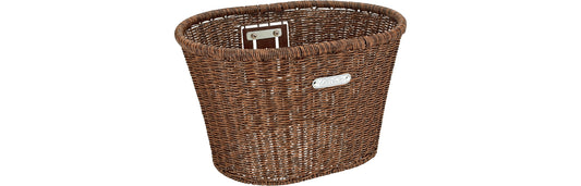 BASKET ELECTRA PLASTIC WOVEN DARK BROWN