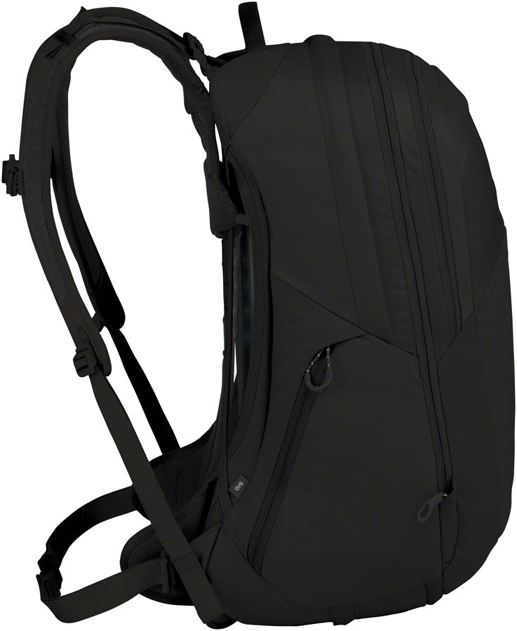 hydration pack osprey radial profile main compartment with internal mesh pockets and zippered front pocket with key clip Osprey Packs Radial 34L Backpack