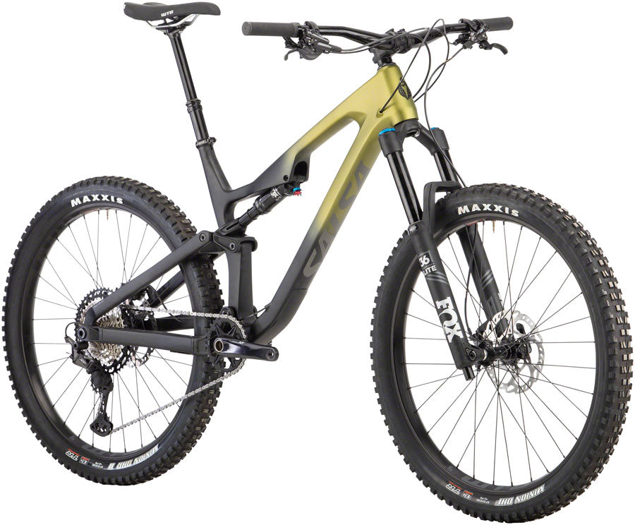Salsa Rustler Carbon XT Bike - Green/Raw Fade
