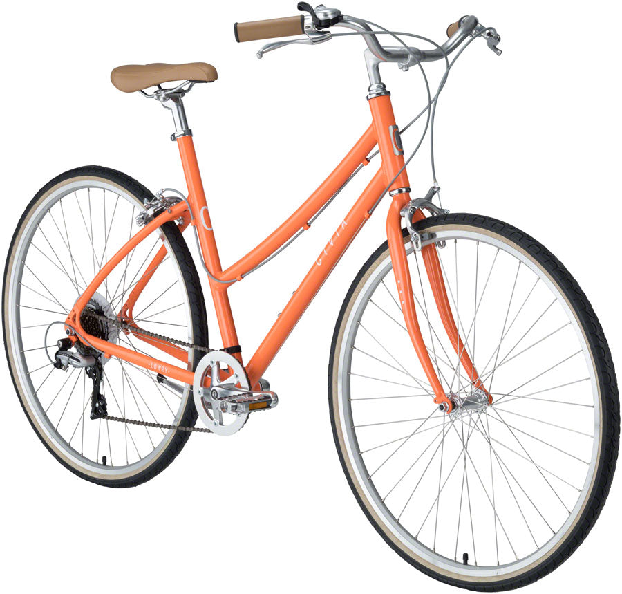 Civia Lowry 7-Speed Step-Thru Bike - Orange/Coconut White