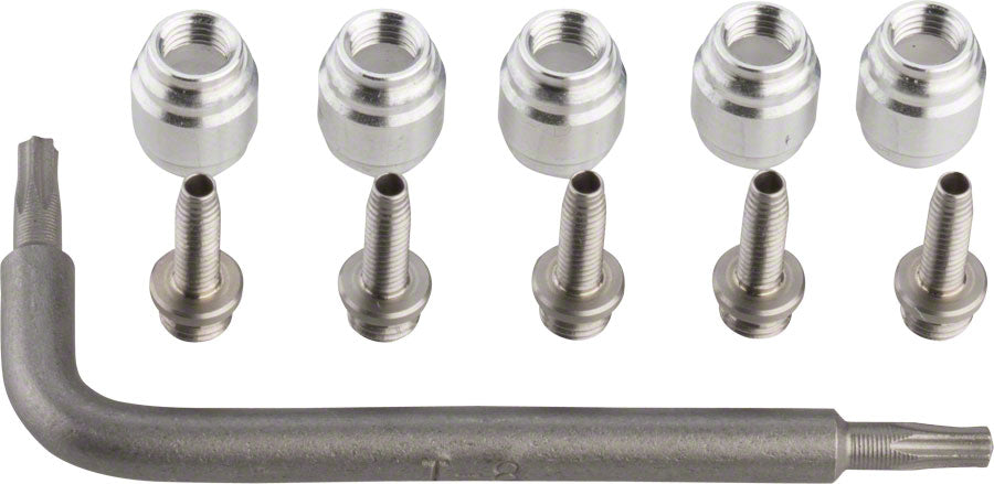 SRAM Stealthamajig Hydraulic Disc Brake Hose Fitting Kit, Includes 5 Threaded Hose Barbs, 5 Comp Fittings, 1 T8 Torx