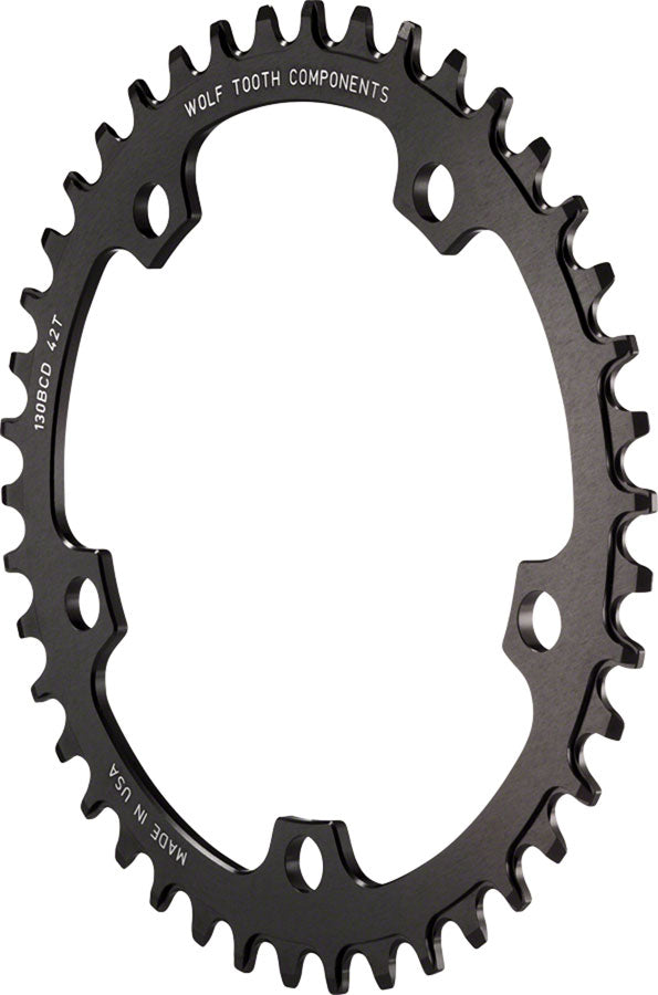 Wolf Tooth Drop-Stop Chainring: 46T X 130 BCD, Black