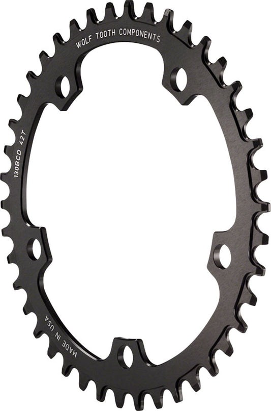 Wolf Tooth 44t 130bcd Drop-Stop Chainring, Black