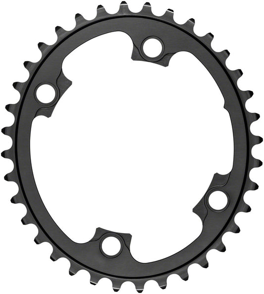 Absoluteblack Silver Series Oval 110 Bcd 4 Bolt Chainring - Black / Silver