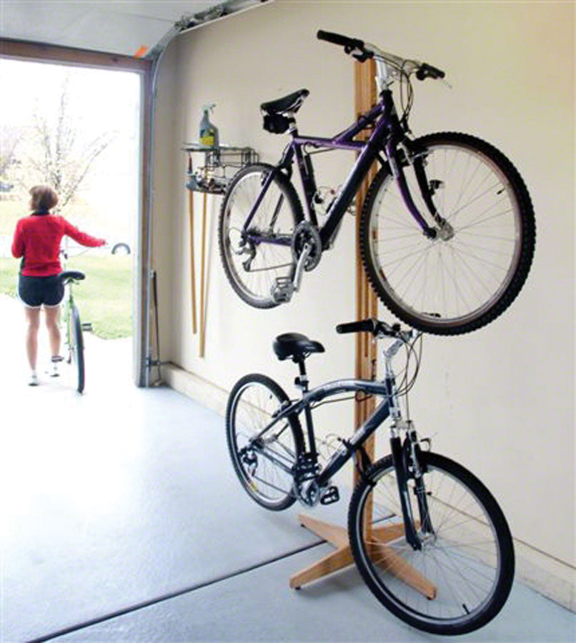 Gear Up Freestanding Oak Bike Storage
