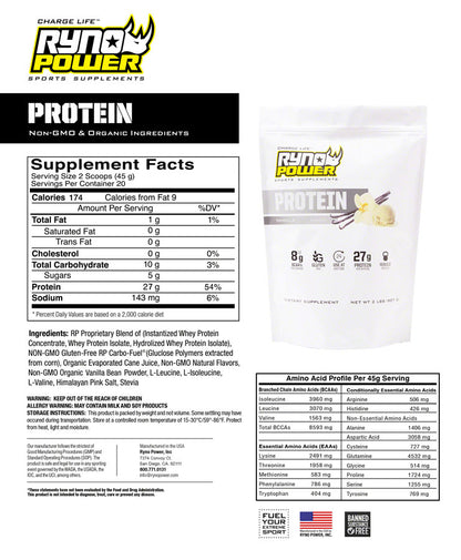RYNO POWER PREMIUM WHEY PROTEIN POWDER - VANILLA 20 SERVINGS (2 LBS.)