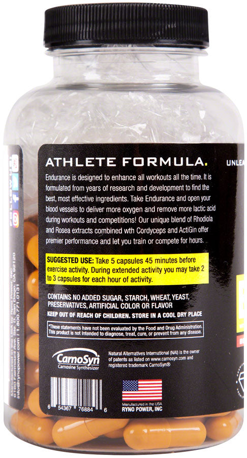 RYNO POWER ENDURANCE SUPPLEMENT - 25 SERVINGS 125 CAPSULES