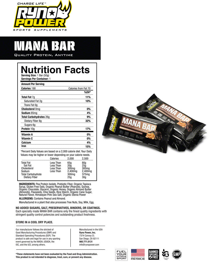 Ryno Power MANA Protein Bar