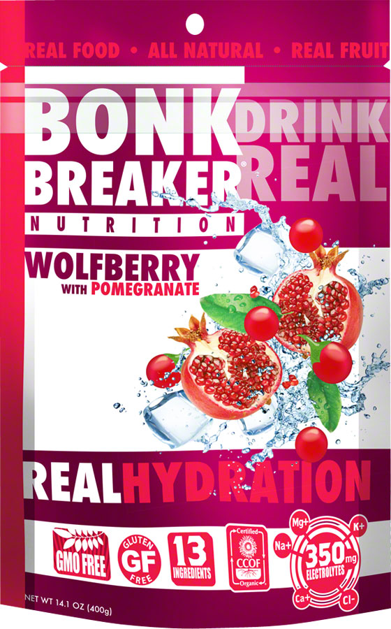 Bonk Breaker Hydration Drink Mix: Wolfberry with Pomegranate, 40 Serving Bag